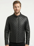 Men GW2 Biker Cafe Racer Dimond Quilted Leather Jacket Style - 786