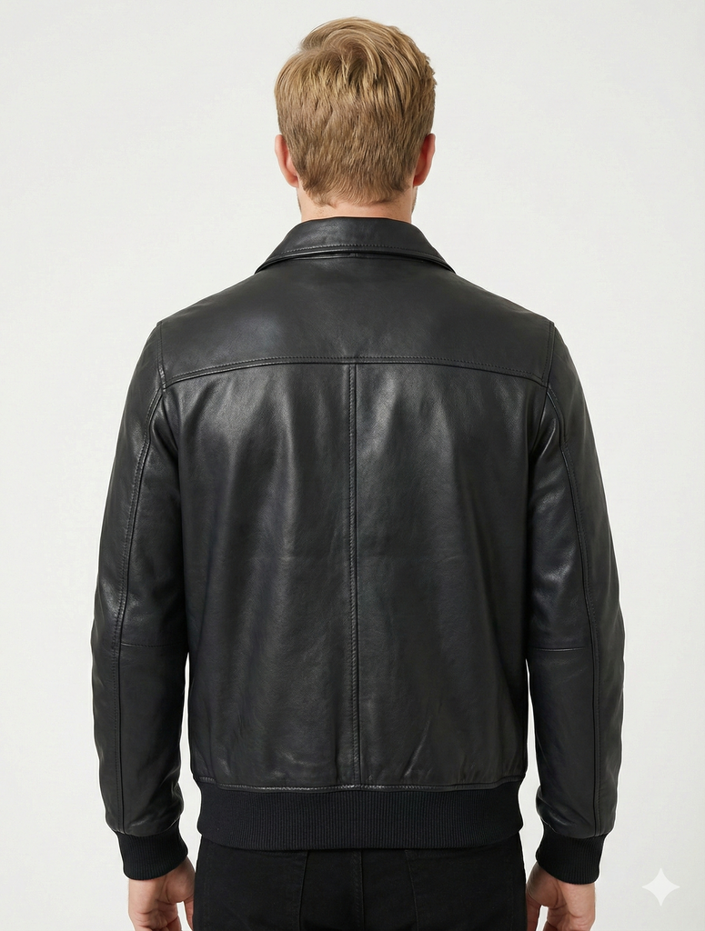 Men HRTN Real Leather Bomber Jacket Style -382
