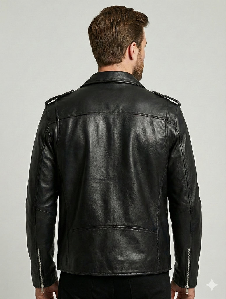 Men ILS Biker Brando Leather Jacket Style - 1156