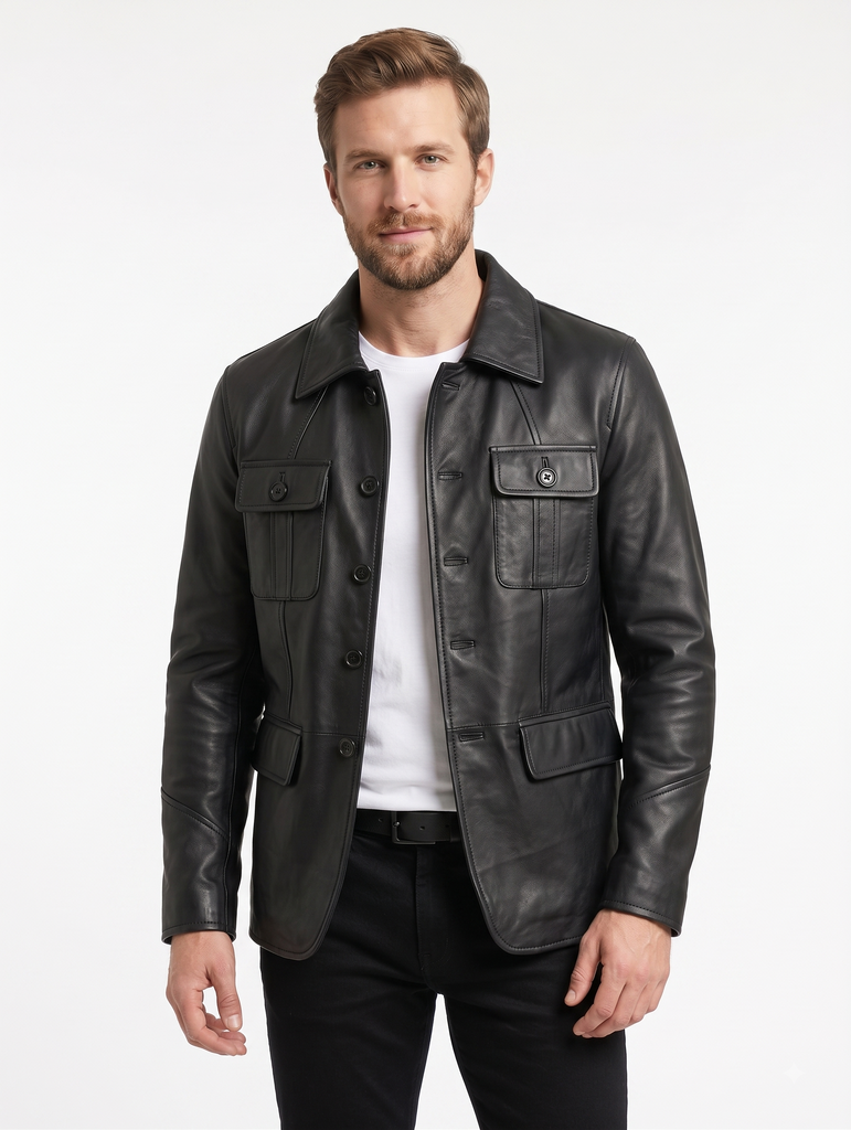 Men INDM Real Leather Coat Style - 909