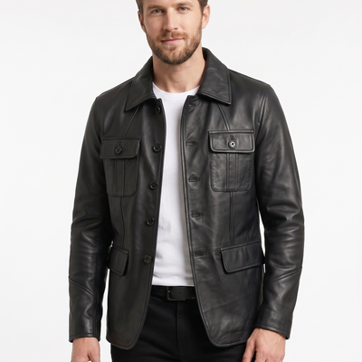 Men INDM Real Leather Coat Style - 909