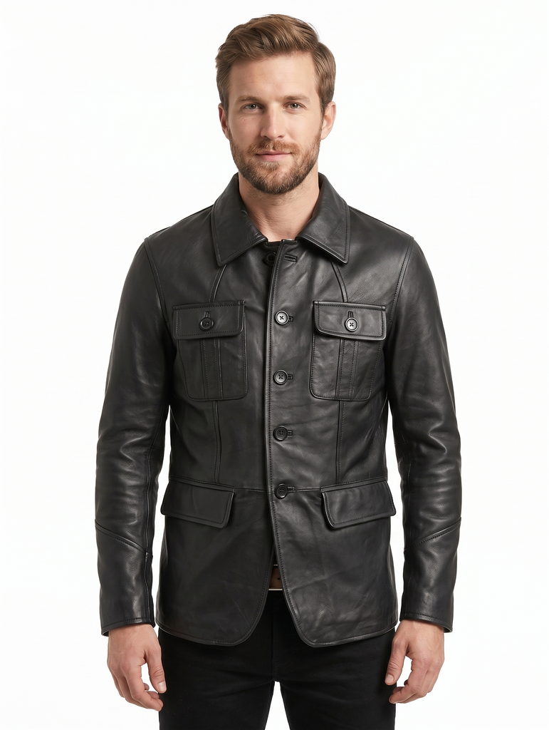 Men INDM Real Leather Coat Style - 909