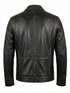 Men INT Real Leather Jacket Distress Black Lambskin Style - 391