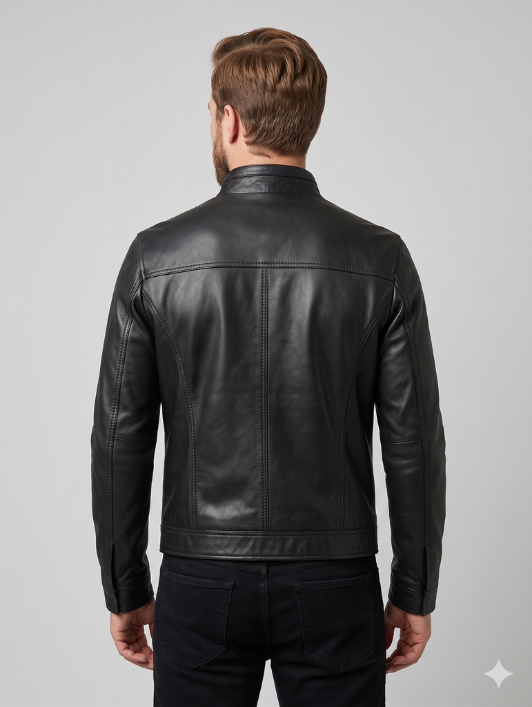 Men JM-4 Cafe Racer Biker Leather Jacket Style - 1190