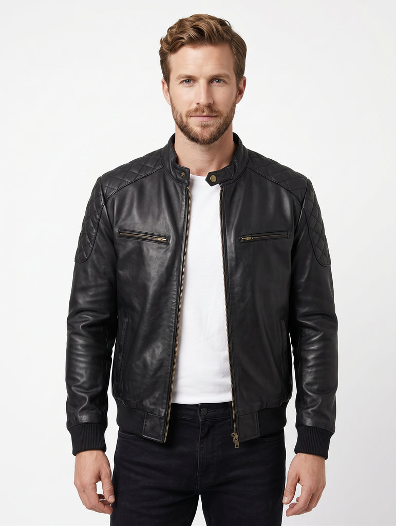 Men JM Real Leather Bomber Jacket Style - 935