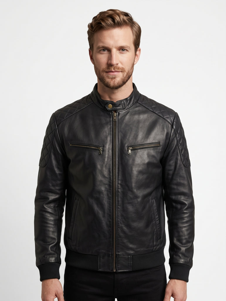 Men JM Real Leather Bomber Jacket Style - 935