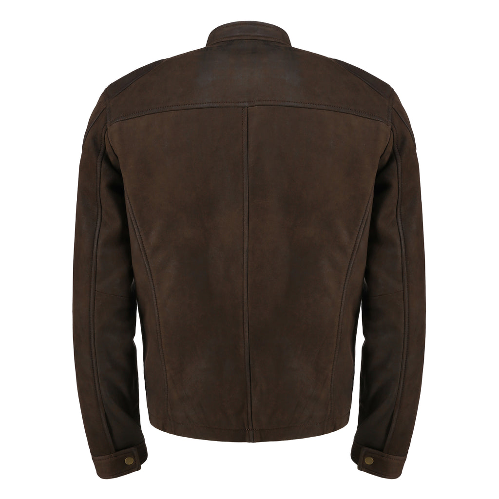 Men Kadia Choco Brown Real Snuff Leather Jacket Style - 965