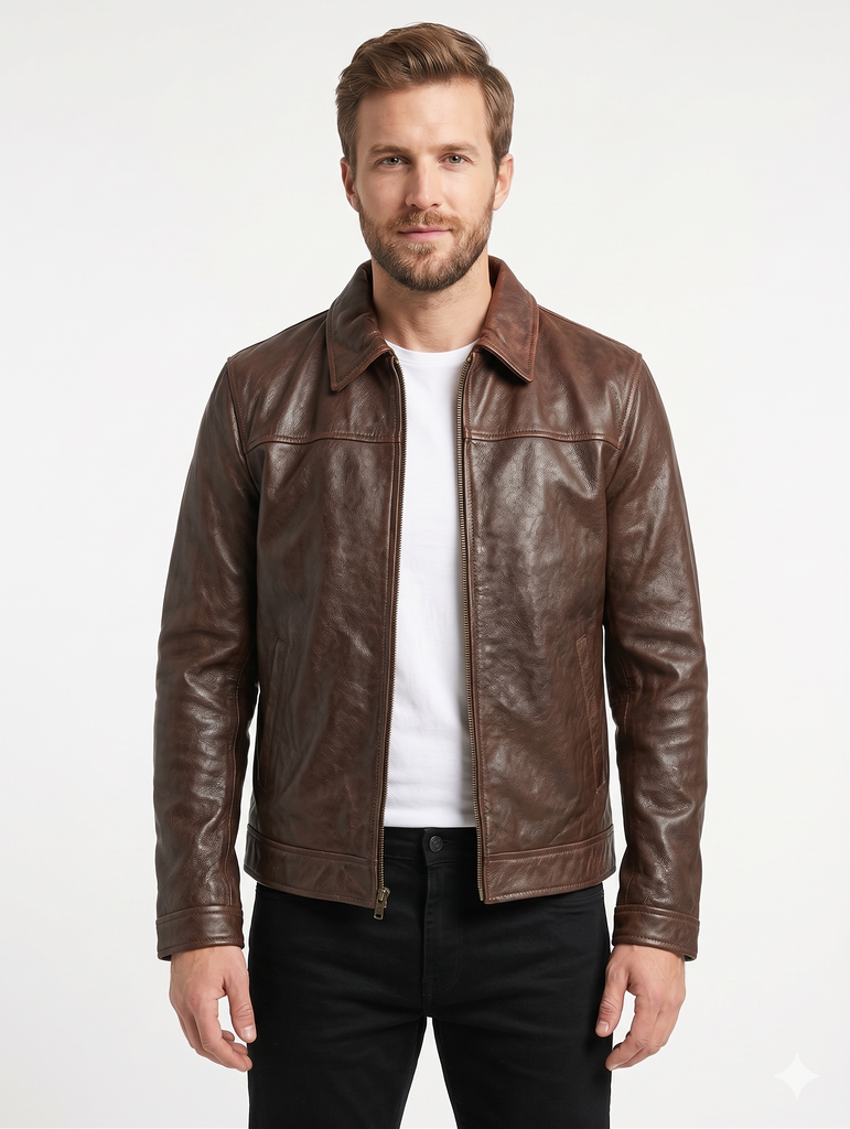 Men Kamco Biker Real Leather Jacket Style - 1174