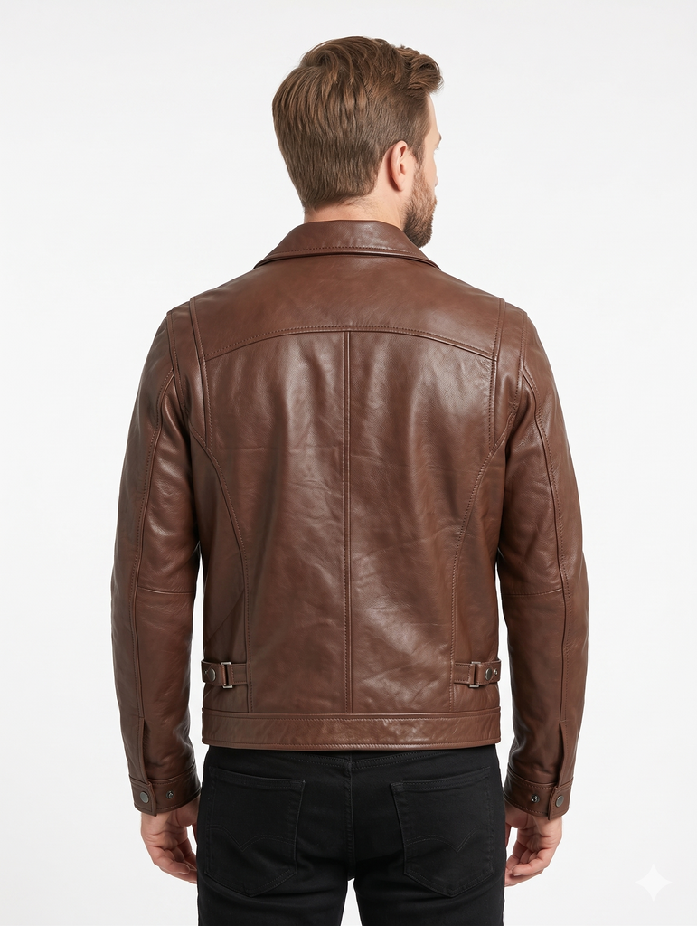 Men LFS Biker Real Leather Jacket Style - 1165