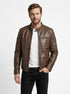 Men MPS Motorcycle Café Racer Real Leather Jacket Style - 1207