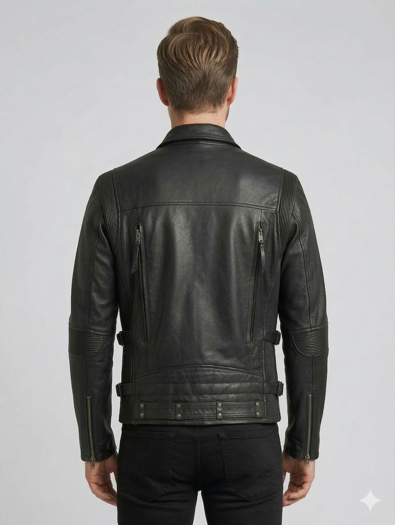 Men MPX Biker Brando Motorcycle Real Leather Jacket Style - 1032