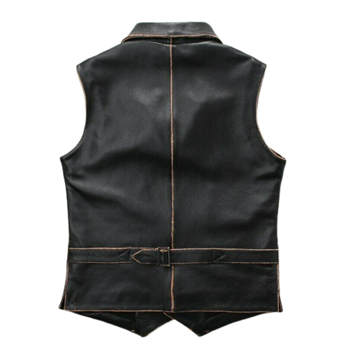 Motorcycle Distress Leather Vest