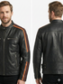 Men NFL Biker Cafe Racer Real Leather Jacket Style - 757