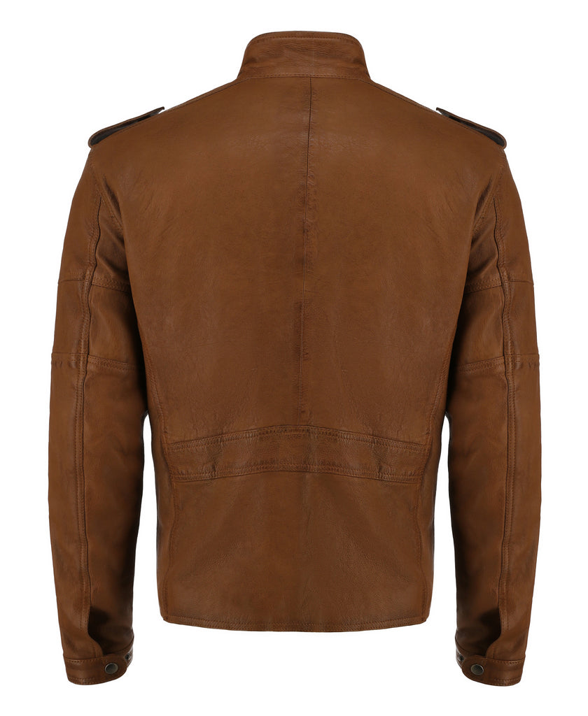 Men Noda-4 Brown Real Leather Jacket Style - 971