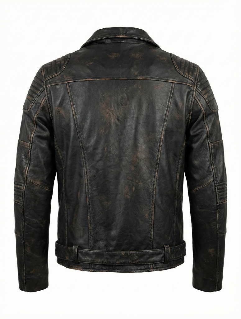 Men Oxide Biker Cafe Racer Distress Leather Jacket Style - 1158