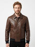Men PLS Real Leather Bomber Jacket Style - 1204