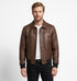 Men PLS Real Leather Bomber Jacket Style - 1204
