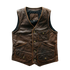 Tan Brown Biker Leather Vest