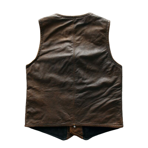 Tan Brown Biker Leather Vest