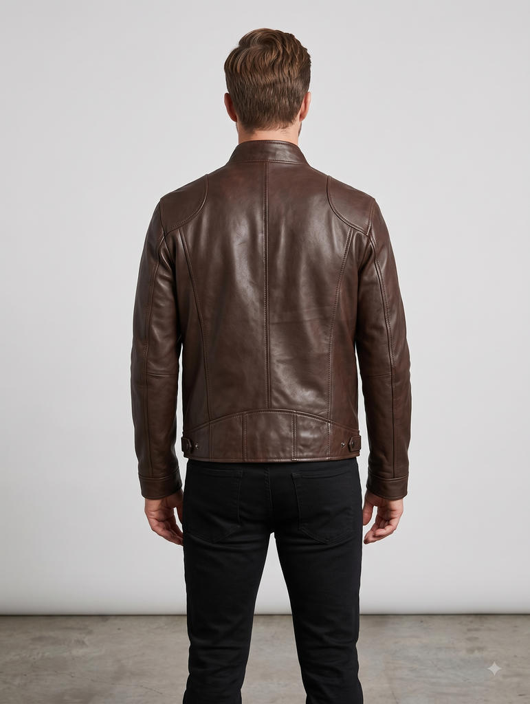 Men Sword Biker Real Leather Jacket Style - 134
