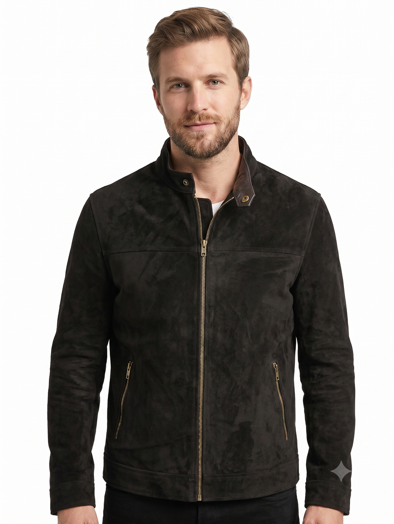 Men Silvo Suede Biker Leather Jacket Style - 1194
