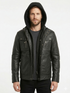 Men Slim Fit Hooded Lambskin Leather Jacket Style - 132