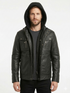 Men Slim Fit Hooded Lambskin Leather Jacket Style - 132