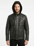Men Slim Fit Hooded Lambskin Leather Jacket Style - 132