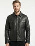 Men TF Real Leather Shirt Style Leather Jacket - 1154 black