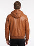 Men Safari Detachable Hooded Bomber Lambskin Leather Jacket Style - 378