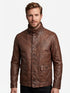 Men YBC Real Leather Chore Car Coat Style - 1023