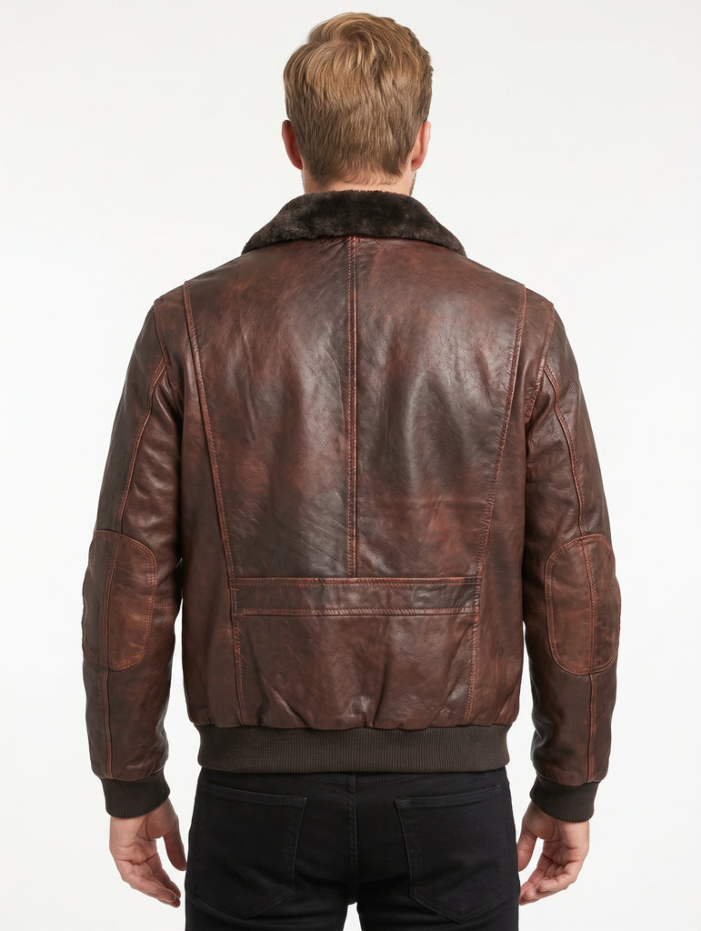 Men Alex-2 Cafe Racer Brown Real Leather Jacket Style - 778