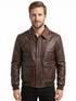 Men Alex-2 Cafe Racer Brown Real Leather Jacket Style - 778