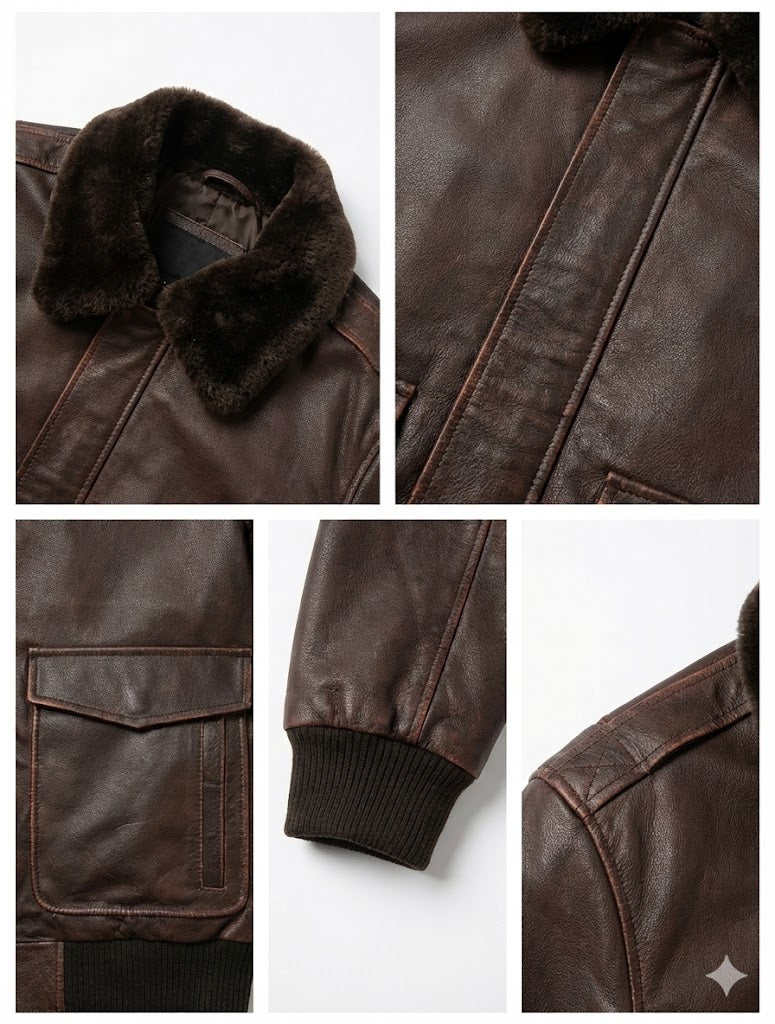 Men Alex-2 Cafe Racer Distess Brown Real Leather Jacket Style - 778