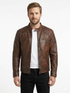 Men British Model Cafe Racer Biker Leather Jacket Style - 744