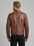 Men British Model Cafe Racer Biker Leather Jacket Style - 744