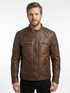 Men British Model Cafe Racer Biker Leather Jacket Style - 744