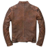 Men British Model Cafe Racer Biker Tan Brown Leather Jacket Style - 744