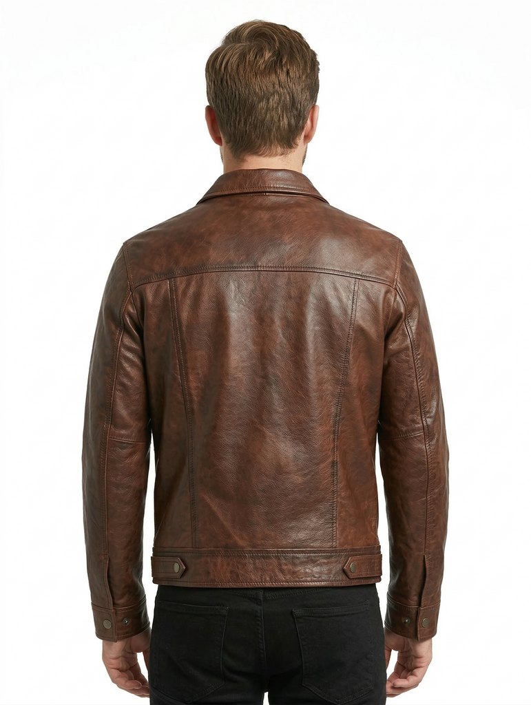 Men LP Biker cafe racer Real Leather Jacket Style - 450