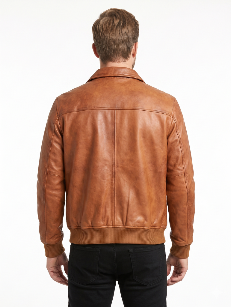 Men HRTN Real Leather Bomber Jacket Style -382