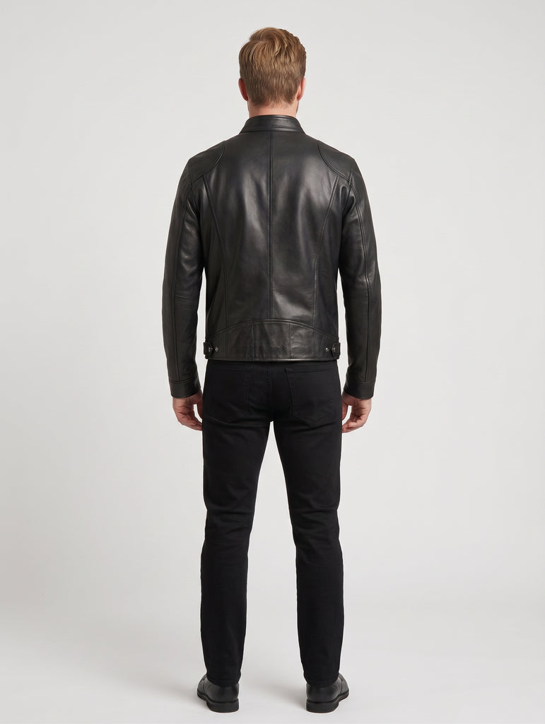 Men Sword Biker Real Leather Jacket Style - 134
