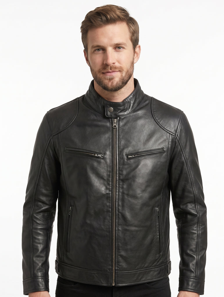 Men Sword Biker Real Leather Jacket Style - 134
