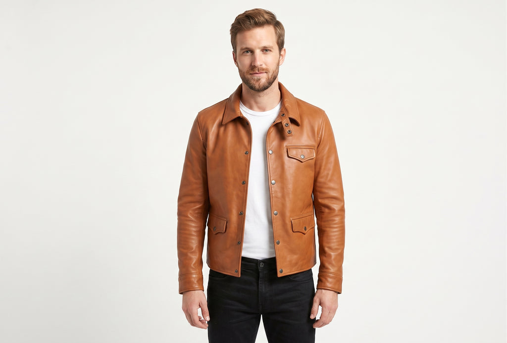 Men YRTC Biker Cafe Racer Leather Jacket Style - 957