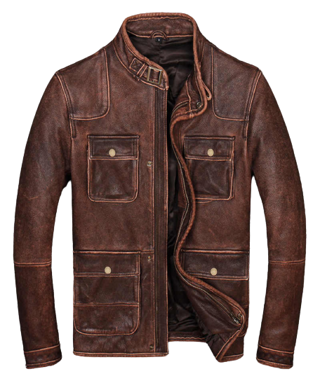 Men ZQS Biker Real Leather Jacket Style - 839