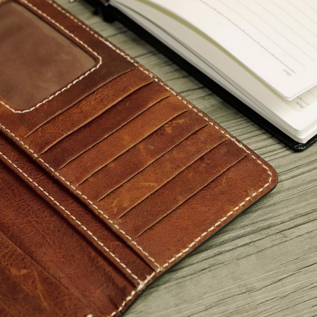 Ladies Organiser Purse - Real Leather with RFID Protection - 12 Credit Card Wallet with Mobile Phone Compartment