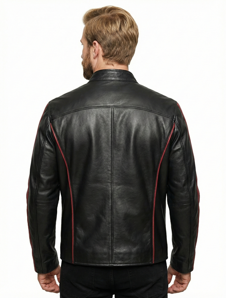 Men Commander Shepard Black Leather Jacket Style - 145