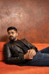 Men Erise Real Leather Blazer Two Button Coat Style - 716-A