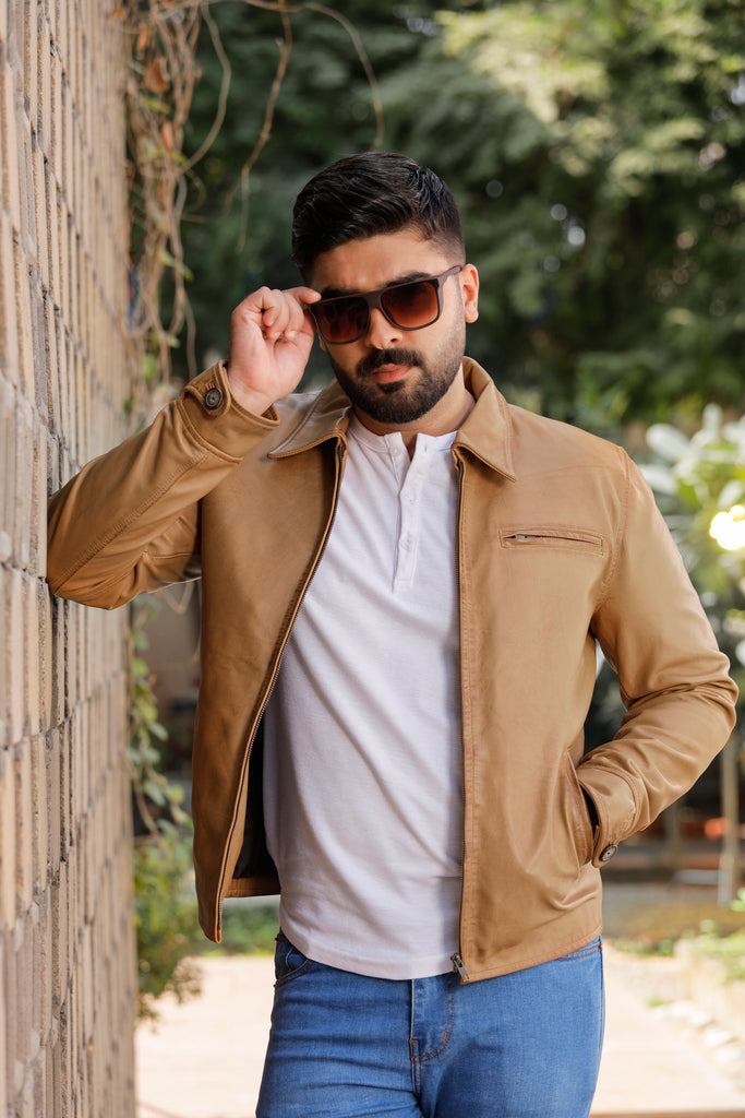Men RLP Biker Real Leather Jacket Style - 943
