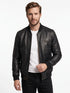 Men Ryan Bomber Black Leather Jacket Style - 166
