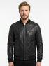 Men Ryan Bomber Black Leather Jacket Style - 166